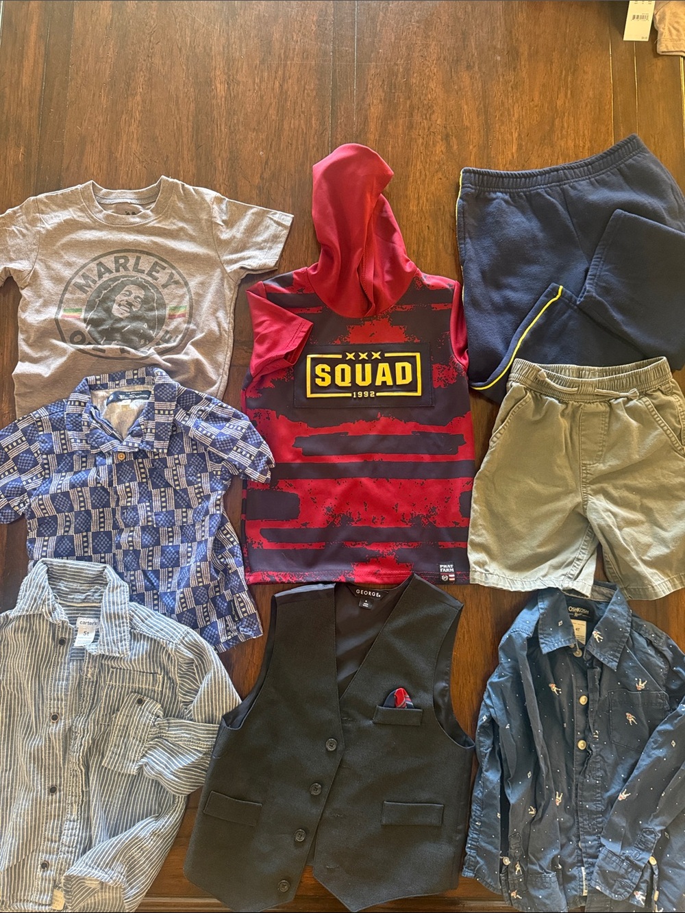 Misc boys tops and 1 pair of shorts, Size 4/5T